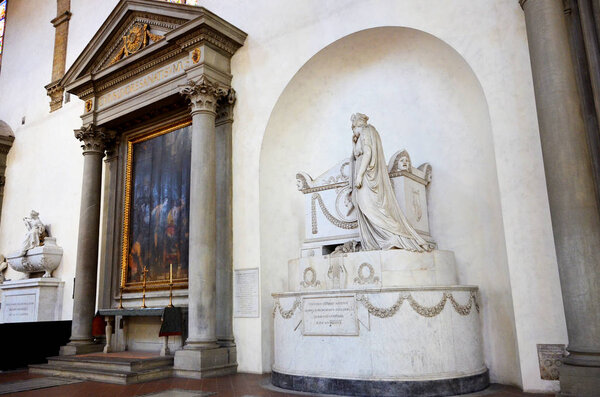 Tombs inside a famous church in Florence