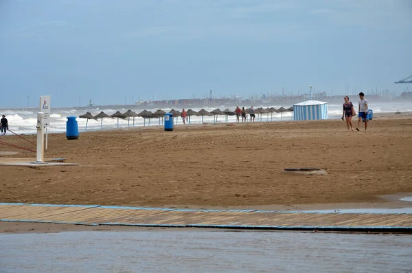 Playa Valencia Tras Tormenta — Foto de Stock