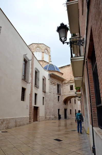 Історичне Місто Валенсія Під Дощем — стокове фото