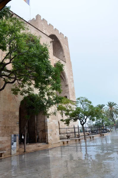 Cidade Histórica Valência Sob Chuva — Fotografia de Stock