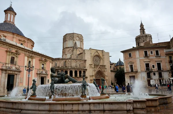 Історичне Місто Валенсія Під Дощем — стокове фото