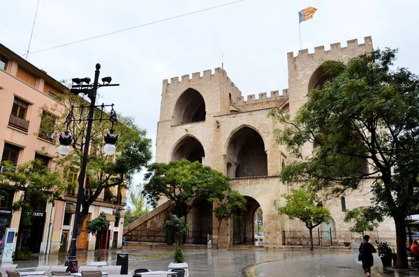 Histórica Ciudad Valencia Bajo Lluvia —  Fotos de Stock