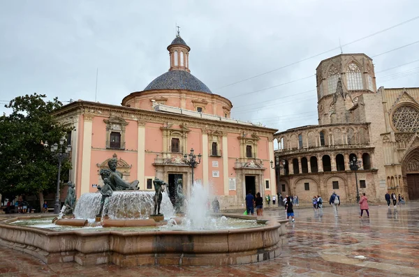 Die Historische Stadt Valencia Regen — Stockfoto