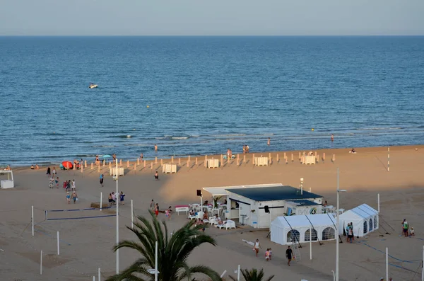 Playa Mediterránea Atardecer España — Foto de Stock