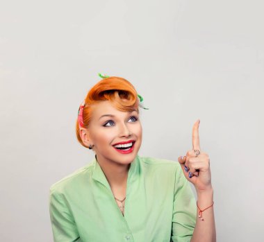 Burada işareti jest aramak. Kız up pin