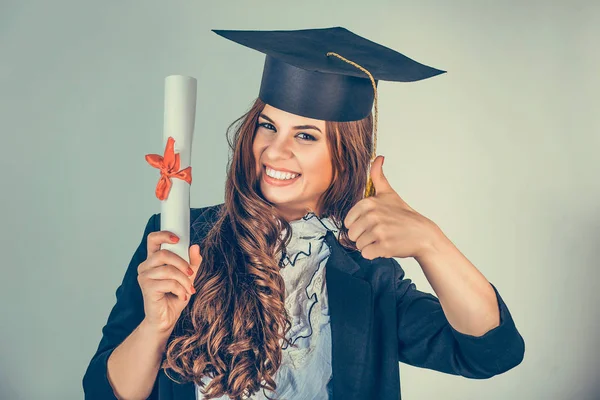 Portrait closeup beautiful smiling latina graduate