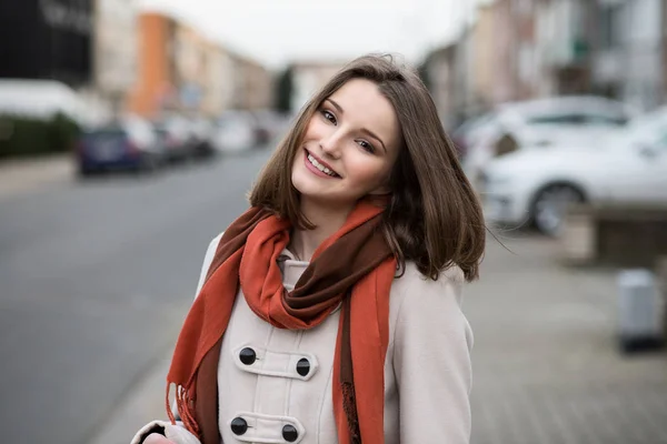 Mulher feliz, sorrindo beleza — Fotografia de Stock