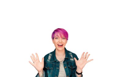  kadın mutluluk ile jestleri mutlu kameraya bakıyor