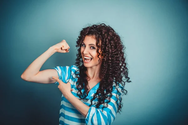 Ich Bin Stark Ich Kann Starke Und Energiegeladene Junge Brünette — Stockfoto