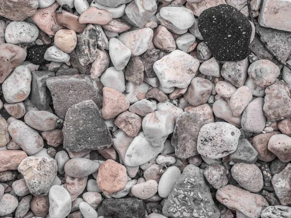 Piedras Guijarros Las Rocas Secas Del Río Colocadas Azar Orilla — Foto de Stock