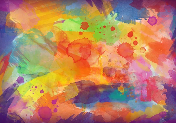 Multi colored aquarelle painted background. Abstract fantasy painting colorful multicolor material paper aquarelle Ink concept artistic design raster illustration.