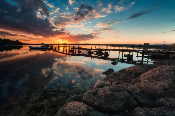 Rano na plaży. — Zdjęcie stockowe