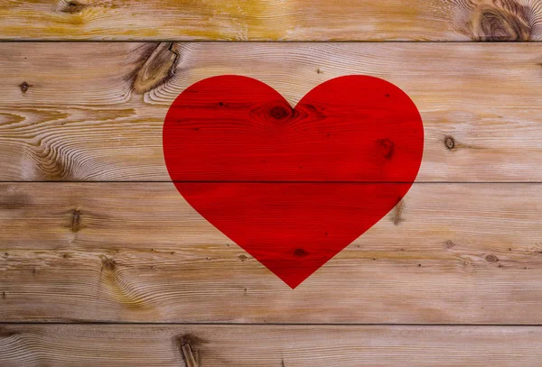 Wood texture background red print of heart shape valentines day