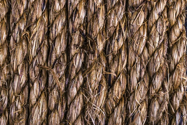 Oud touw textuur achtergrond, close-up weergave — Stockfoto