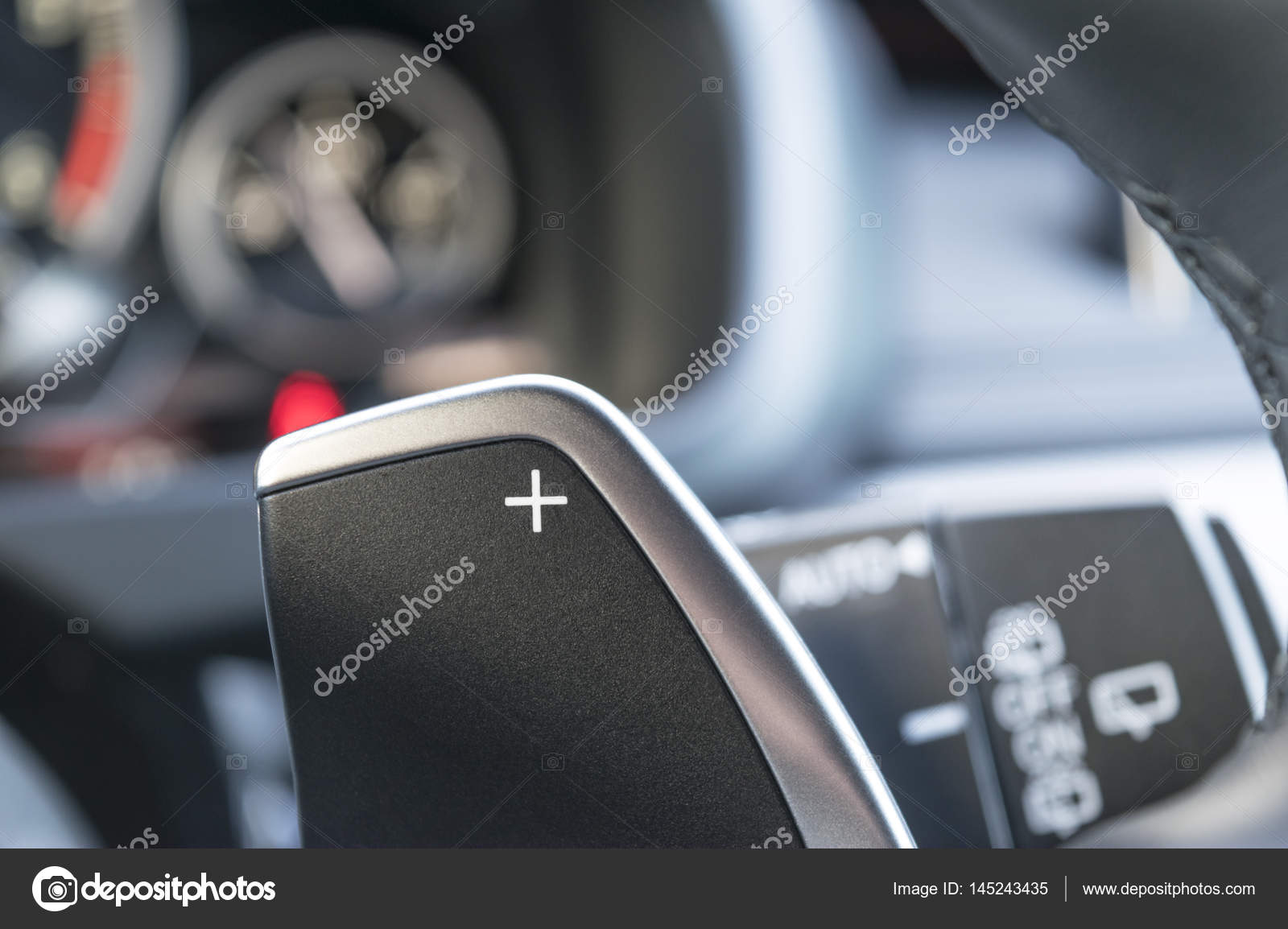 Manual Gear Changing Stick On A Car S Steering Wheel Car