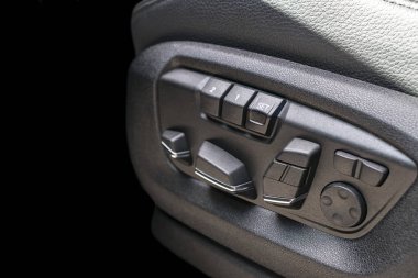 Güç koltuk kontrol düğmeleri bir yolcu Araba, modern araba iç detaylar