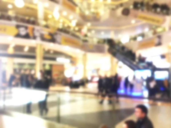ピンぼけ光とショッピング モールの人々 と背景のボケ味をぼやけています ショッピング モールのイメージの人々 をぼかし ショッピング モール センター ライトと背景をぼかし — ストック写真