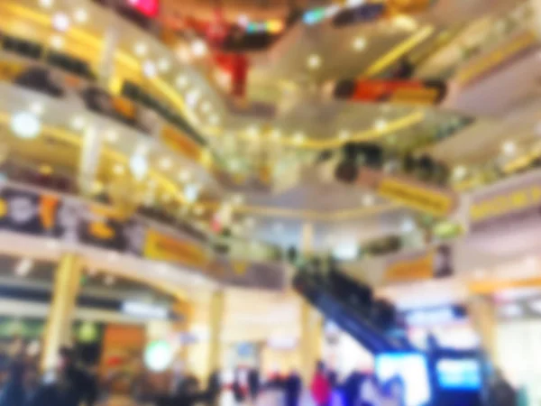 Alışveriş Merkezi Bokeh Işık Ile Insanlarla Bokeh Arka Plan Bulanık — Stok fotoğraf