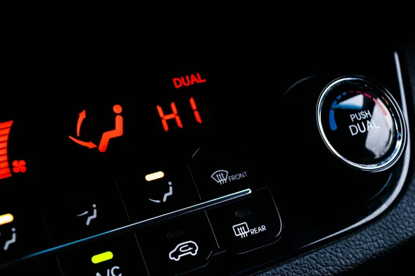 Bouton Climatisation Dans Une Voiture Climatisation Dans Voiture Neuve Détails — Photo