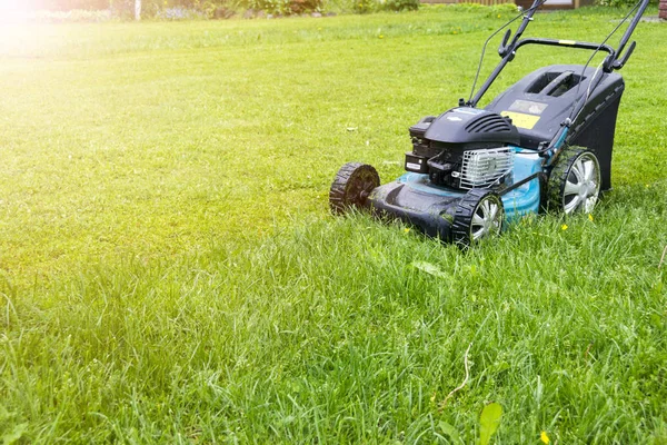 Mowing Lawns Lawn Mower Green Grass Mower Grass Equipment Mowing Stock Image