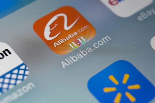 Sankt Petersburg Rusia Febrero 2018 Icono Aplicación Alibaba Primer Plano — Foto de Stock