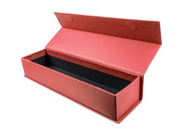 Beyaz arka plan üzerinde Karton kutu açın. Karton kutu izole edilmiş. Kırpma yolu ile paket kutusu. Metin için boş alan. Boş boş kutu