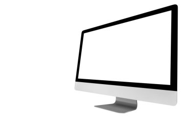 Dizüstü bilgisayar Pc boş ekran ile izole üzerinde beyaz arka plan dalga geçiyorsunuz. Laptop izole perde. PC bilgisayar beyaz perde kopya alanı ile. Metin için boş yer. İzole beyaz ekran