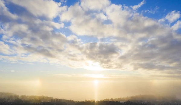 Aerial view clouds over forest. Aerial view of forest and clouds. Coastline. Aerial drone view of the forest. Aerial top view cloudscape. Texture of clouds