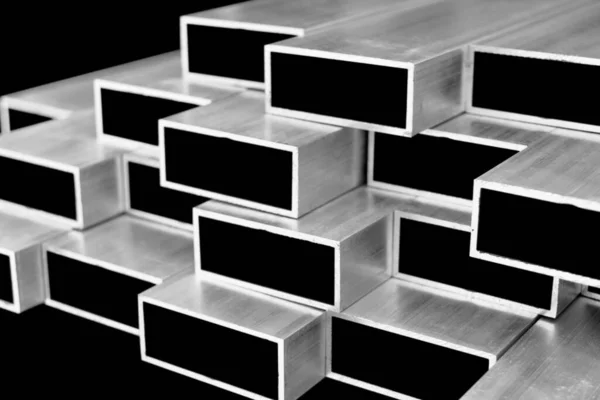 Alumínium Profil Ablakok Ajtók Gyártásához Szerkezeti Fém Alumínium Formák Alumínium — Stock Fotó
