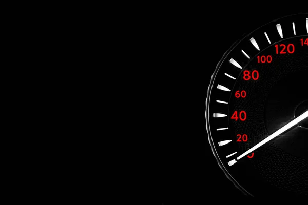 Close Shot Speedometer Car Car Dashboard Dashboard Details Indication Lamps — Stock Photo, Image
