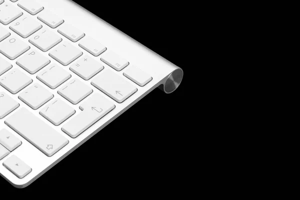 Крупный План Современной Компьютерной Клавиатуры Изолированной Черном Фоне Закройте Вид — стоковое фото