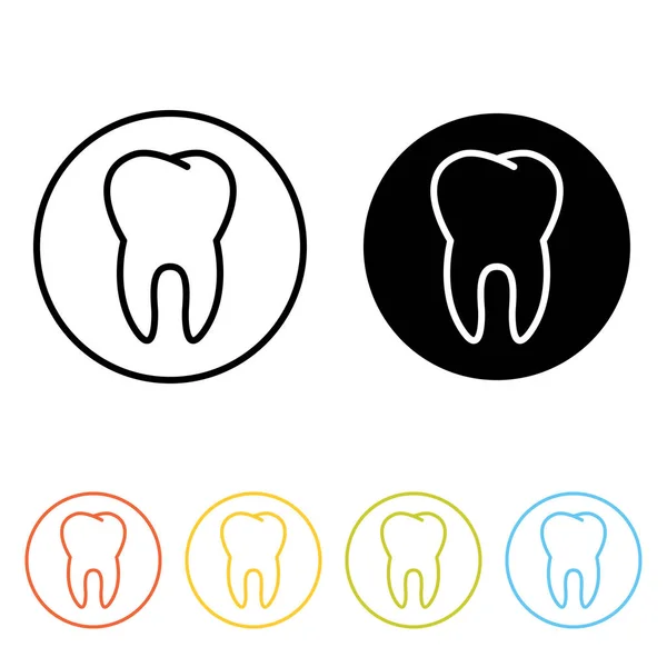 Ícones de dentes molares humanos — Vetor de Stock