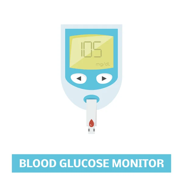 Monitor de glucosa en sangre — Vector de stock