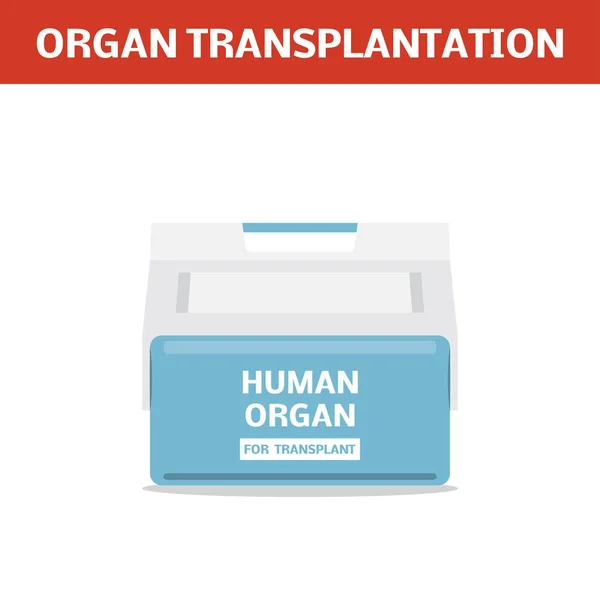 Caixa para transporte de órgãos humanos — Vetor de Stock