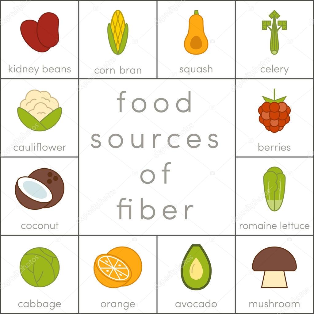 Food sources of fiber