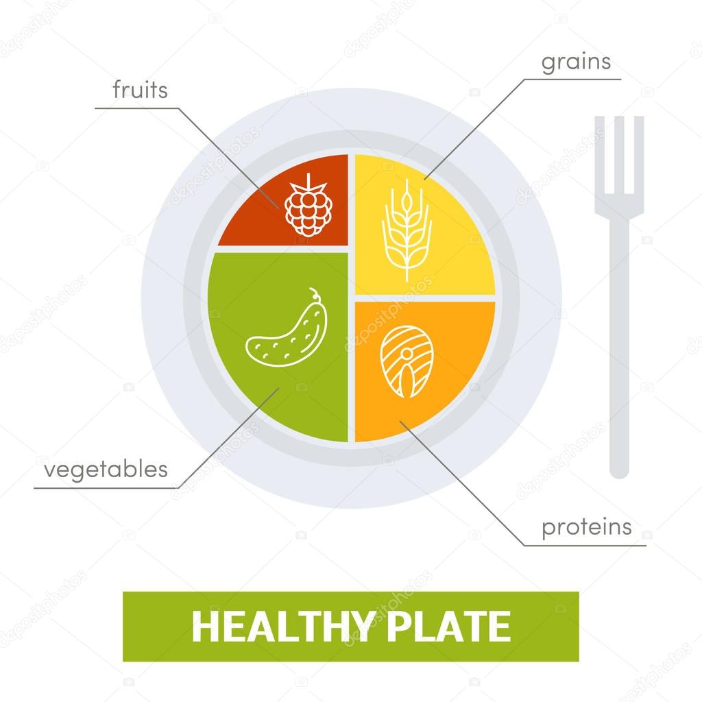 illustration of balanced meal