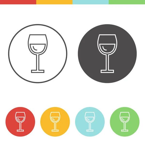 Ensemble d'icônes en verre de vin — Image vectorielle