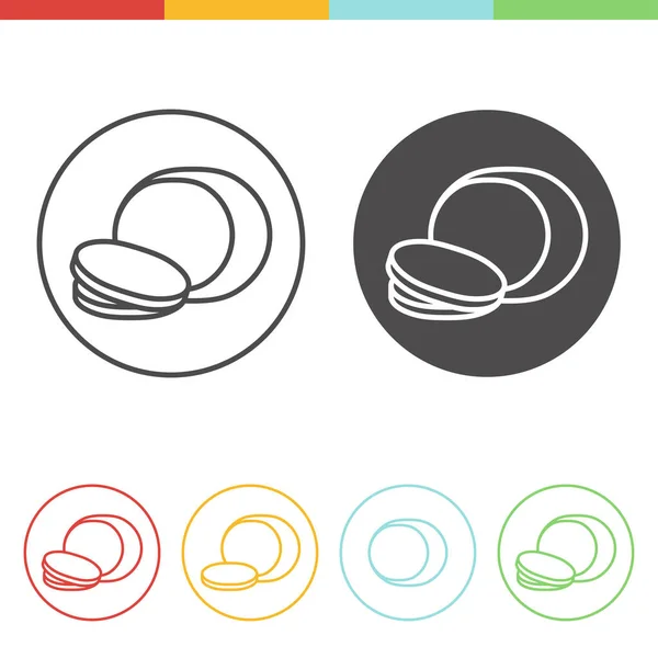 Set di icone Mozzarella — Vettoriale Stock