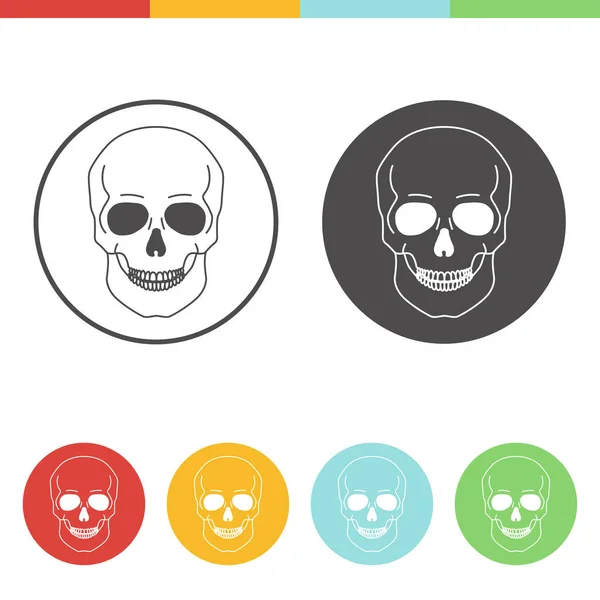 Simple flat skull icons — Stock Vector