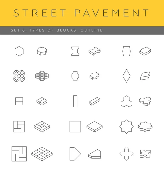 コンクリート舗装ブロックのセット ベクターグラフィックス