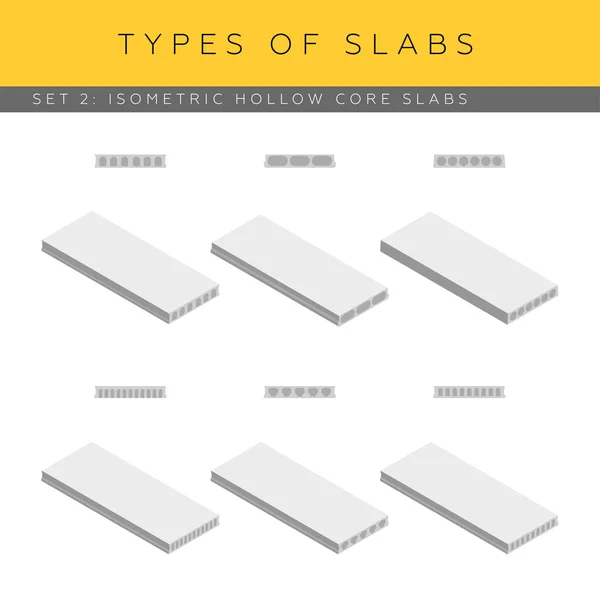 Isometrische Hohlkernplatten — Stockvektor