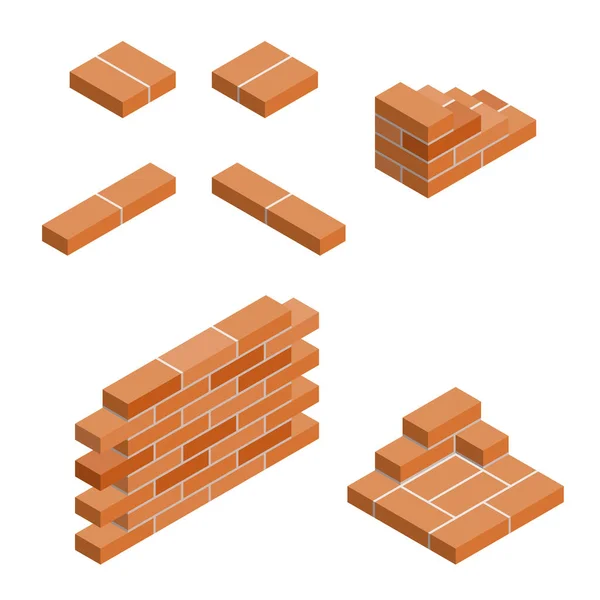 Articles de maçonnerie isométrique vectorielle — Image vectorielle