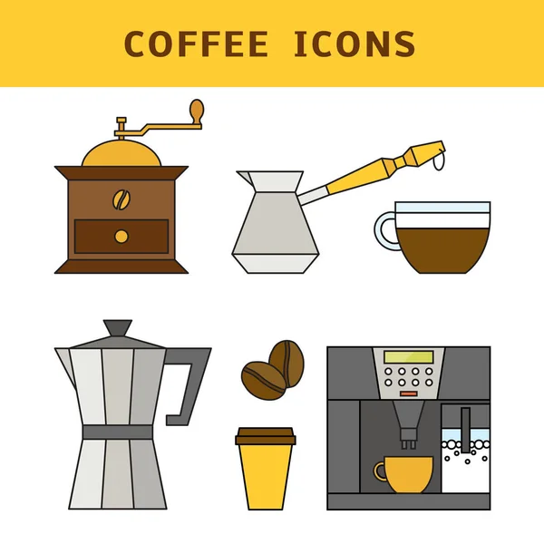 Iconos de café vector — Vector de stock