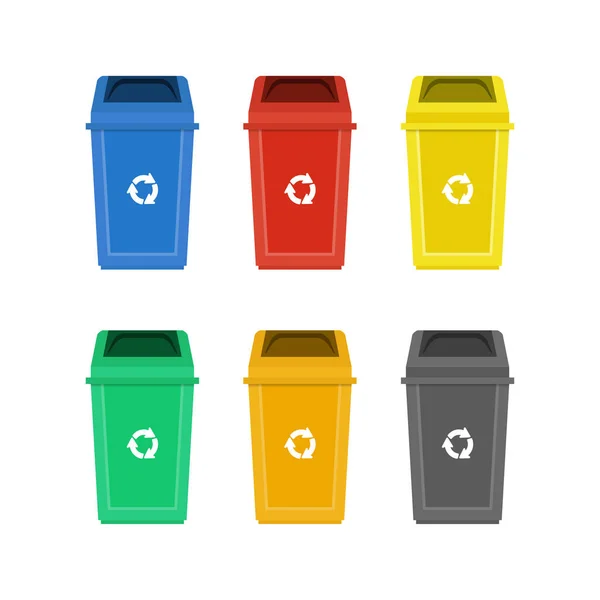 Набор мусорных баков — стоковый вектор