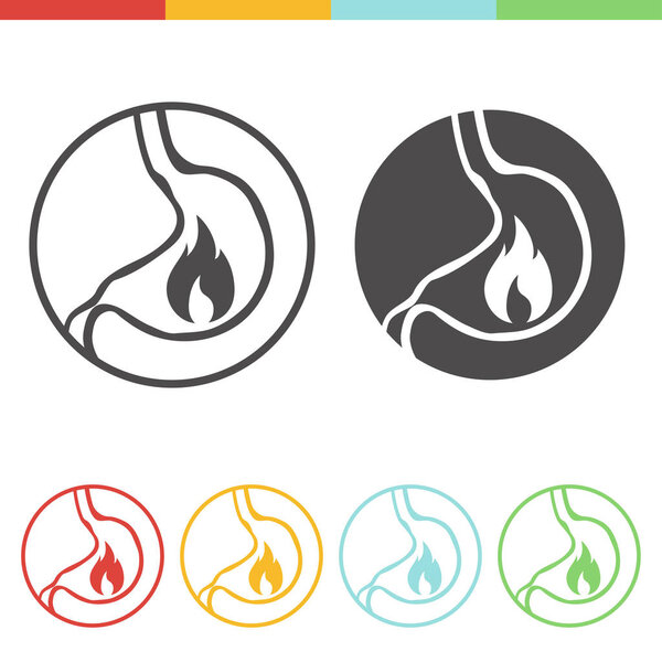 Acid reflux vector icons