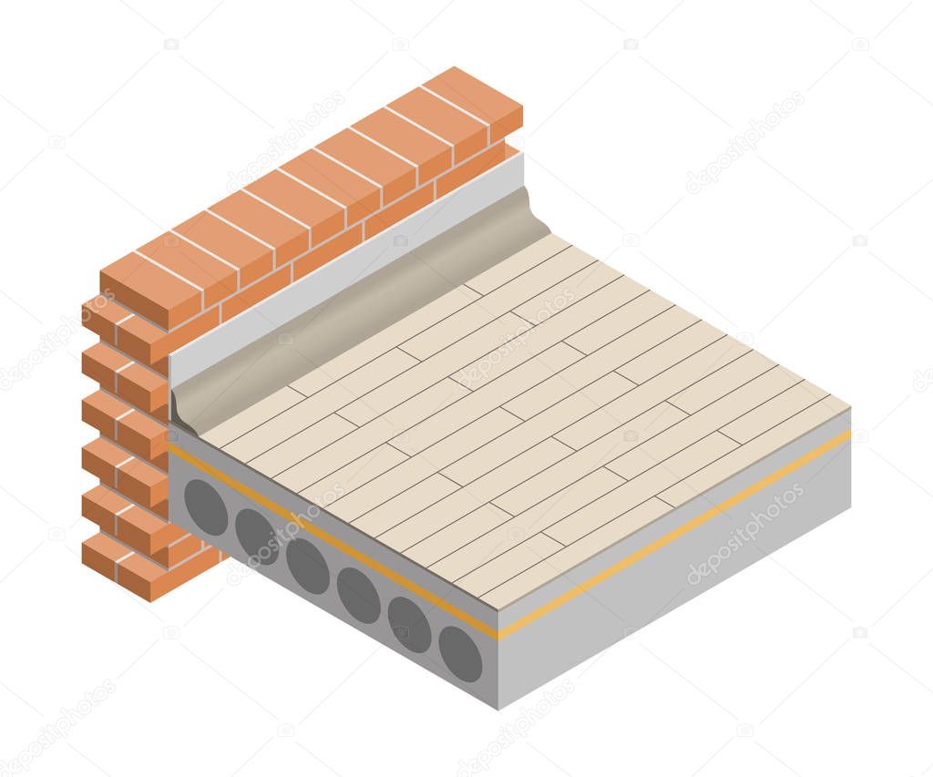 Cross-section of suspended floor