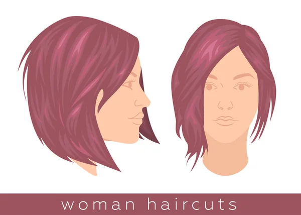 Trendy woman hairstyles — Stock Vector