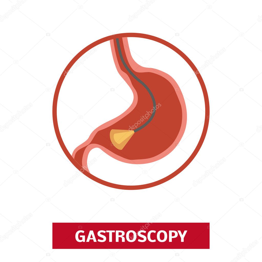 Gastroscopy vector icon. Concept of gastrointestinal examination