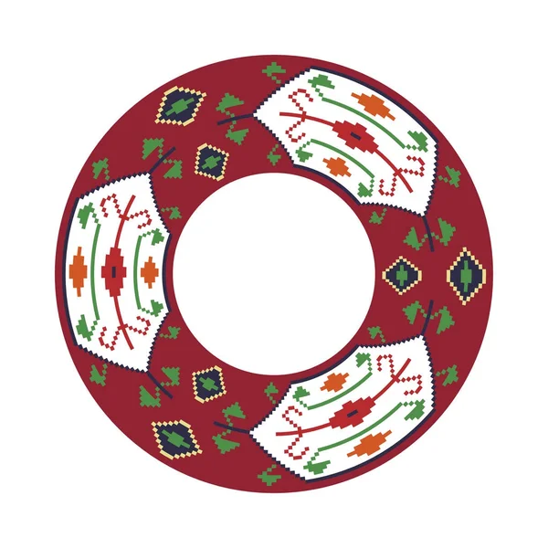 圆形传统乌克兰装饰品 — 图库矢量图片