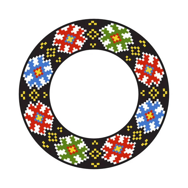 Round traditional Ukrainian ornament — Stock Vector